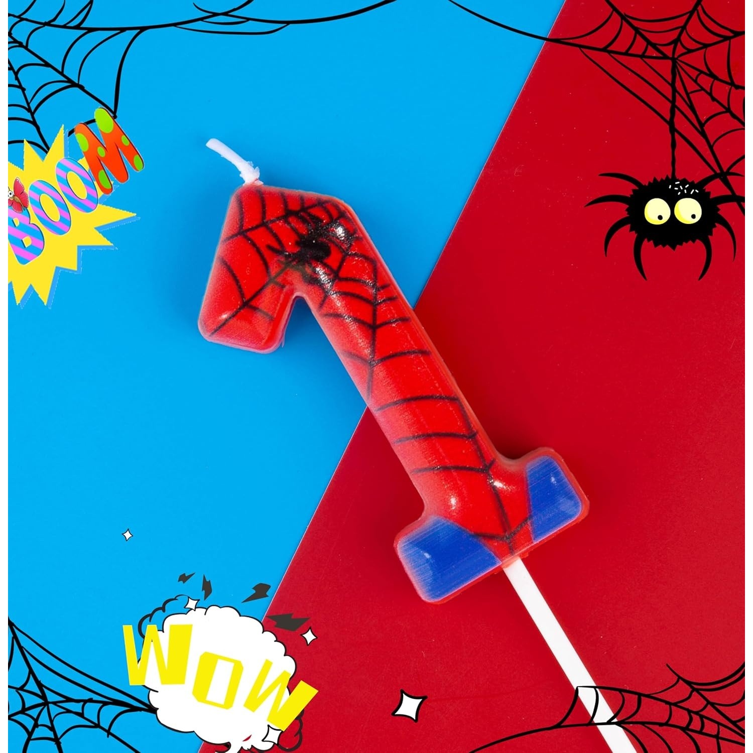 Candle Supplies In - スパイダーパーティー 0-9 数字の誕生日キャンドル、ビデオゲーム＆スパイダーテーマのケーキデコレーション、ハロウィンやクリスマス用のパーティー用品