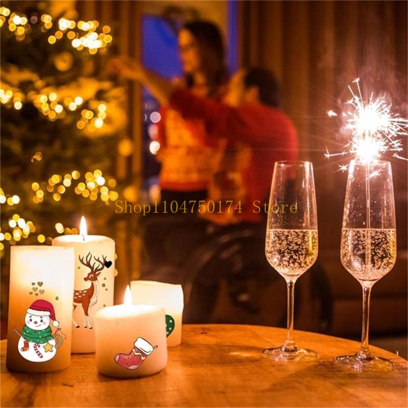 クリスマスキャンドルステッカーデカールパーティー用品用自己粘 - Candle Supplies For Sale のレビューと価格