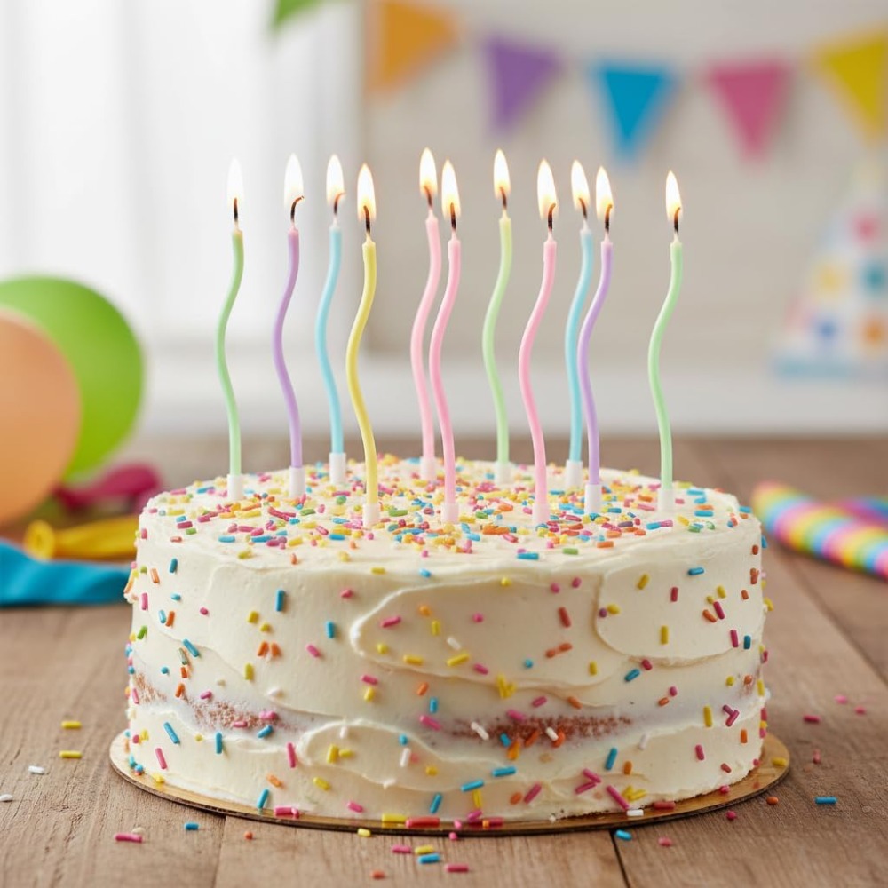レインボースパイラルバースデーケーキキャンドル12個セット（ - Candle Supplies In のレビューと価格