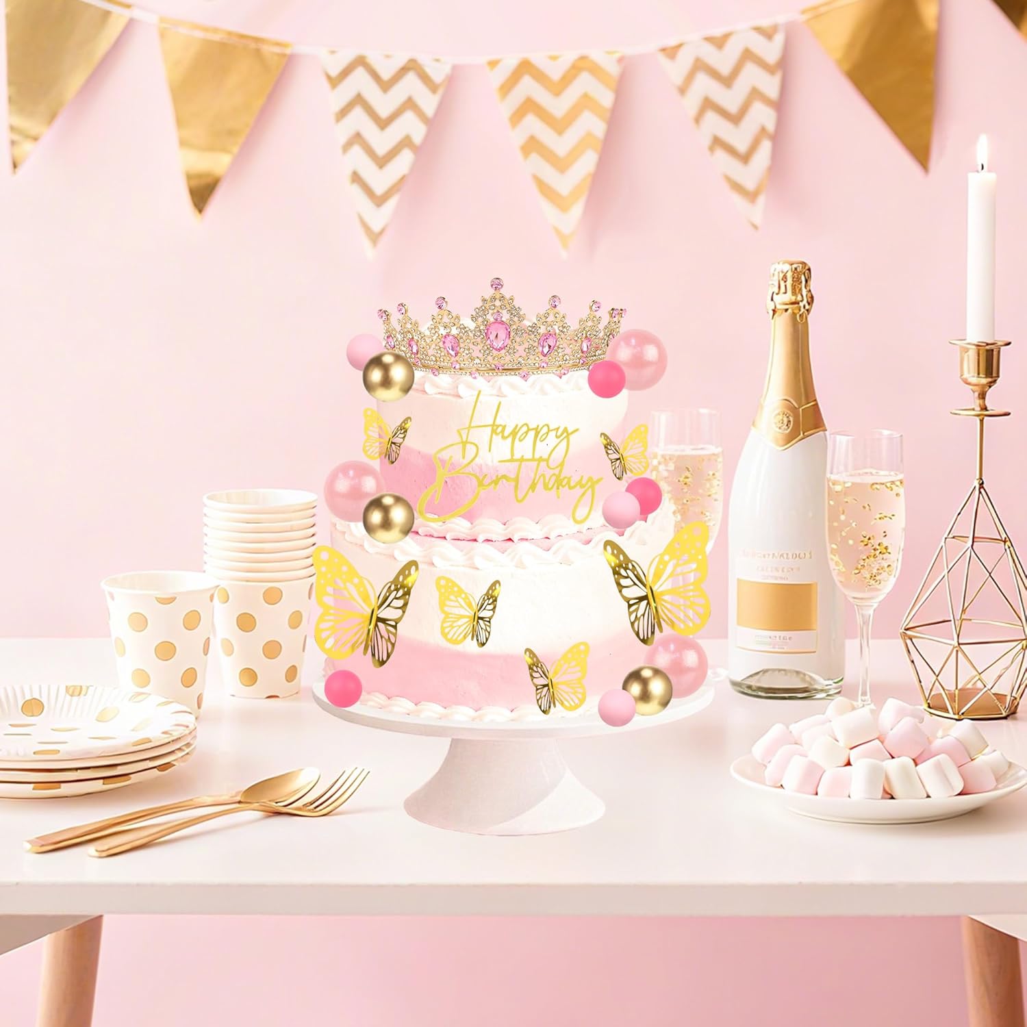 クラウンケーキトッパー、コロナパラパステルキャンドルボール、 - Candle. Queen のレビューと価格