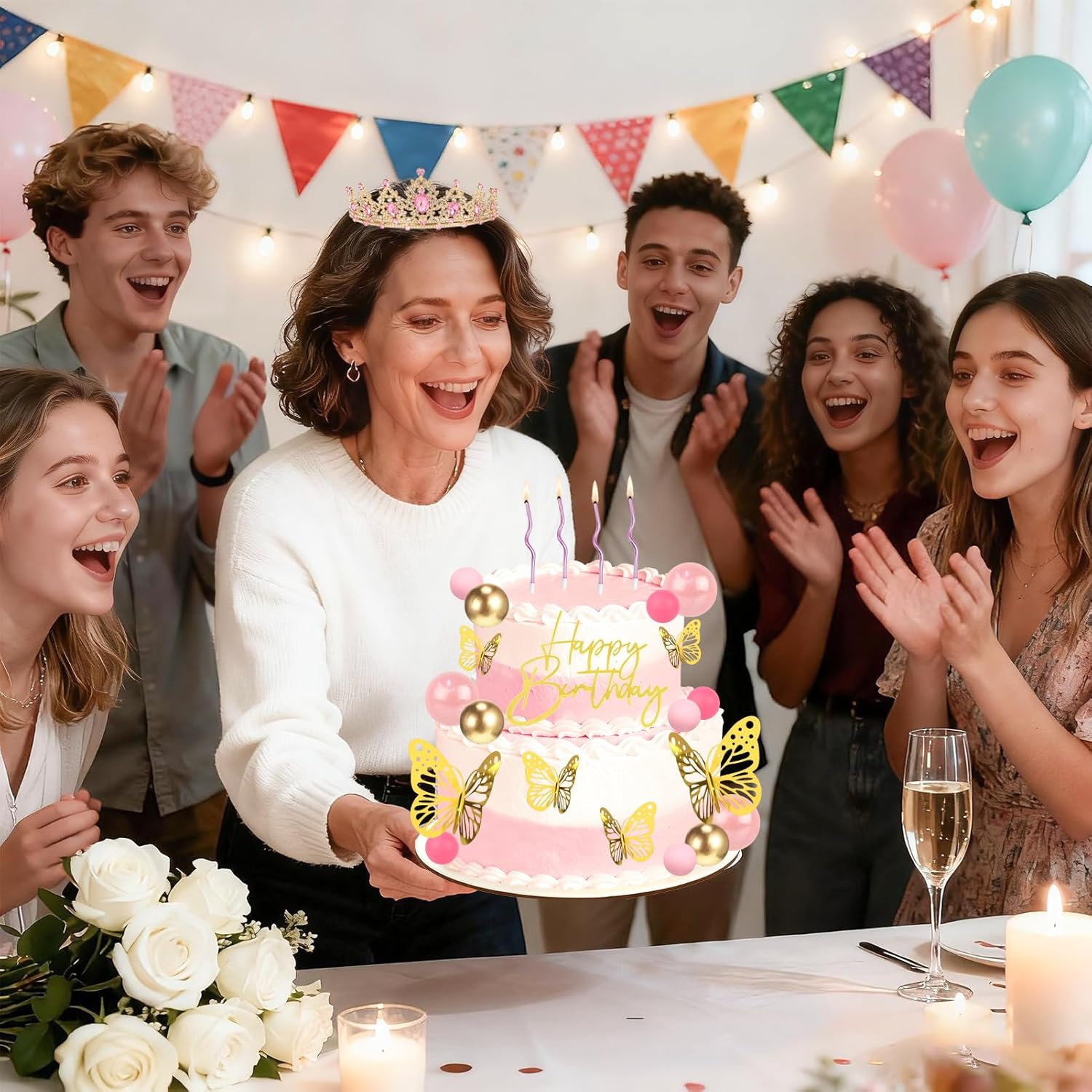クラウンケーキトッパー、コロナパラパステルキャンドルボール、 - Candle. Queen のレビューと価格