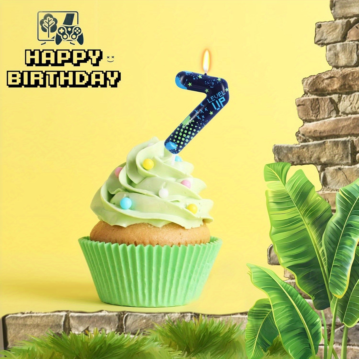 青いゲームボーイ 0-9 数字の誕生日キャンドル、ビデオゲー - Candle Supplies In のレビューと価格