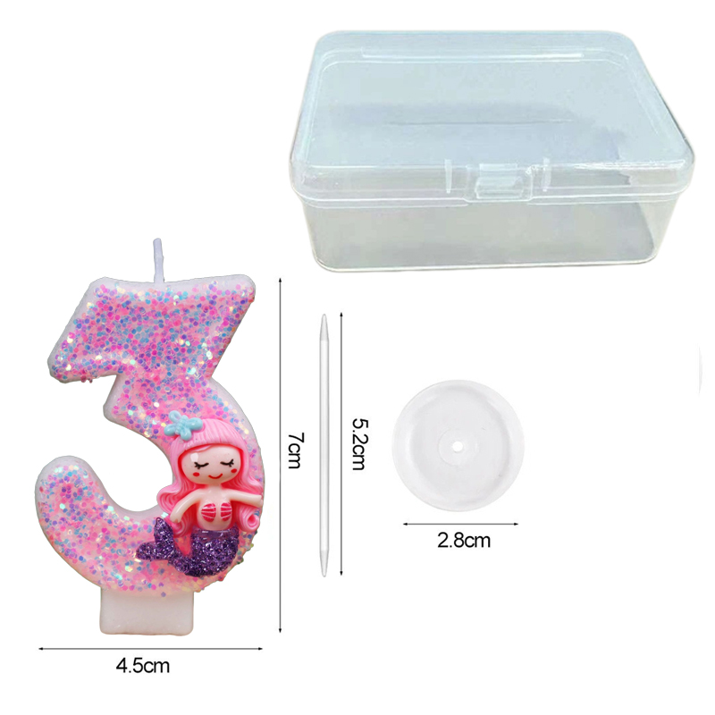 クリエイティブなピンクの人魚0-9数字バースデーキャンドル  - Candle Supplies In のレビューと価格