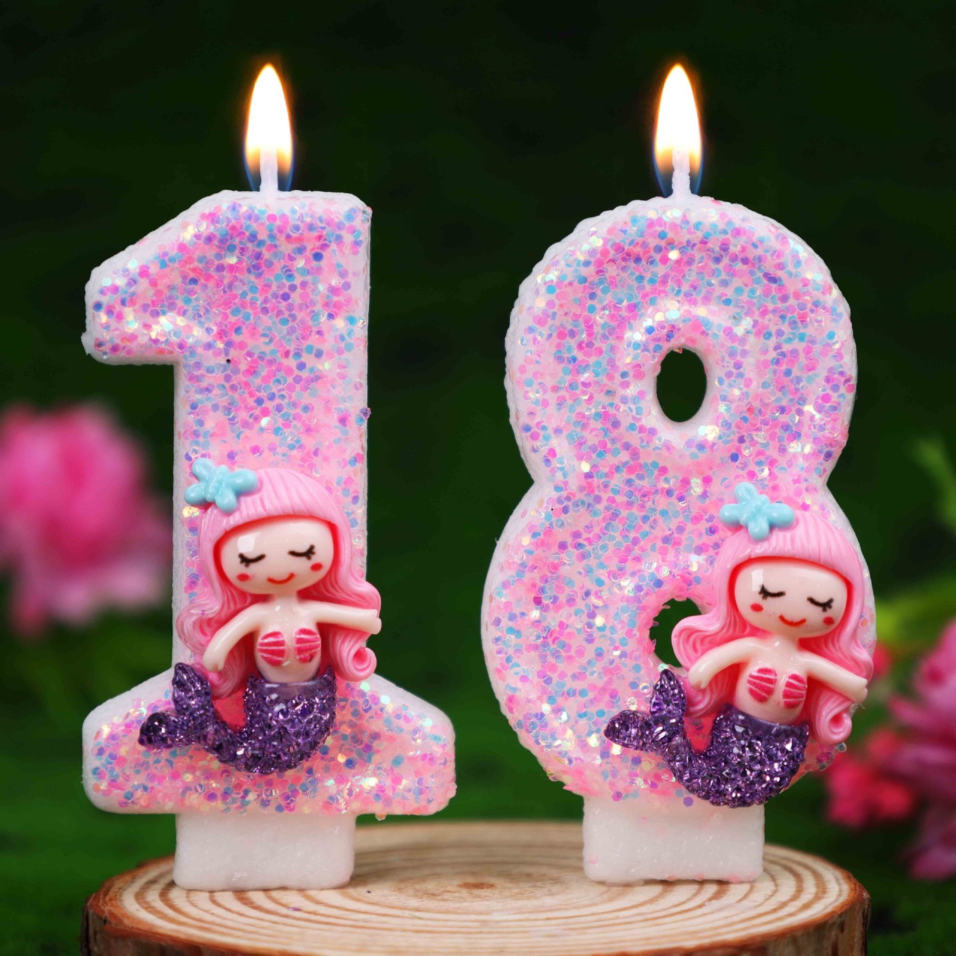 クリエイティブなピンクの人魚0-9数字バースデーキャンドル  - Candle Supplies In のレビューと価格