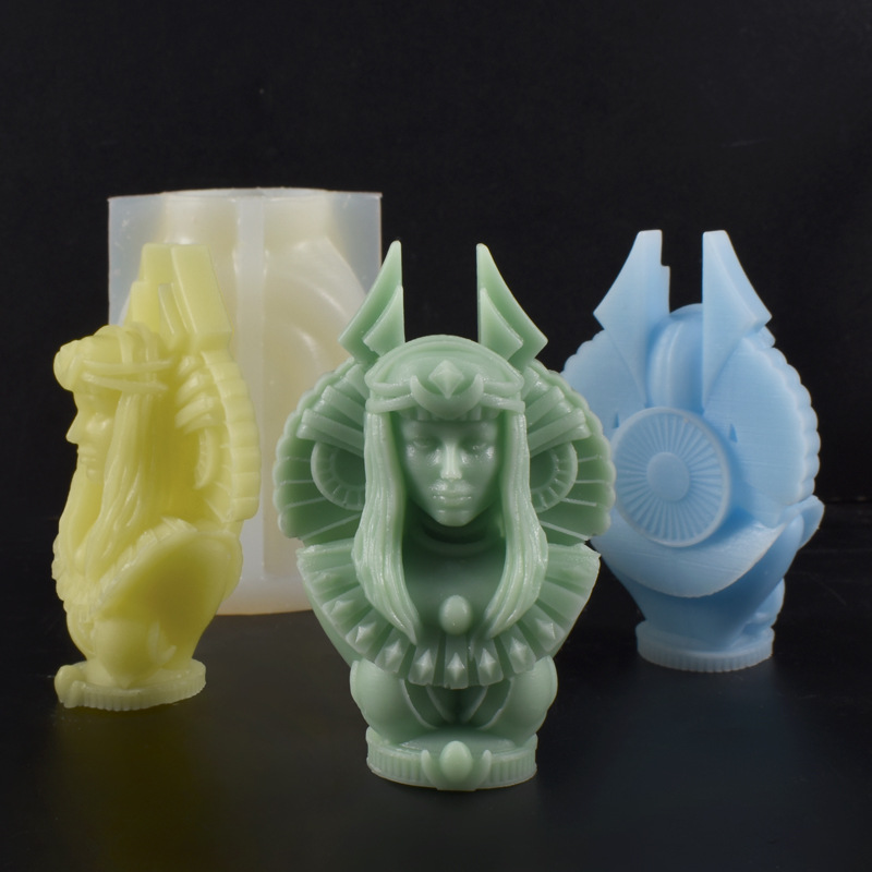 家の装飾新しい型 3D エジプト女王キャンドル金型半身女神像 - Candle. Queen のレビューと価格