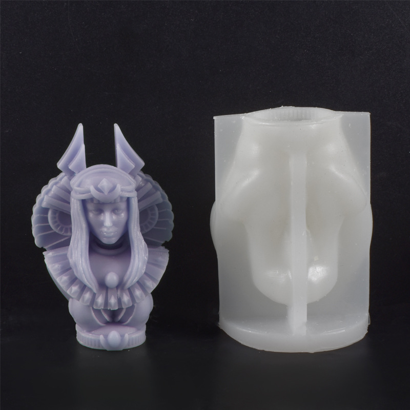 家の装飾新しい型 3D エジプト女王キャンドル金型半身女神像 - Candle. Queen のレビューと価格