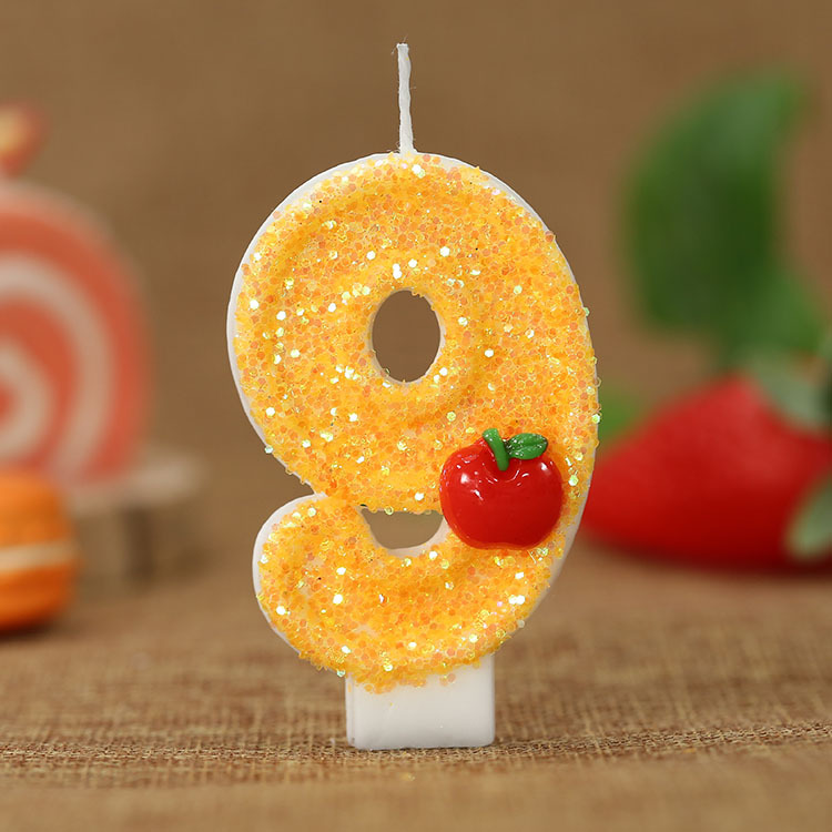 赤いリンゴの新鮮な黄色のデジタルバースデーキャンドル - パ - Candle Supplies In のレビューと価格