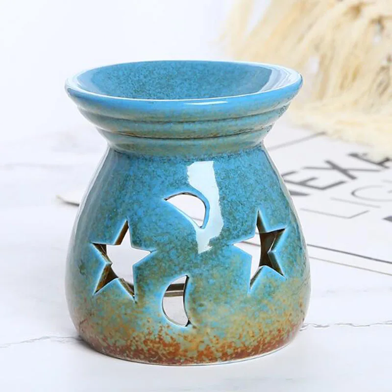 窯変化磁器製中空星月アロマバーナーエッセンシャルオイルキャン - Candle Supplies Fragrance Oil のレビューと価格