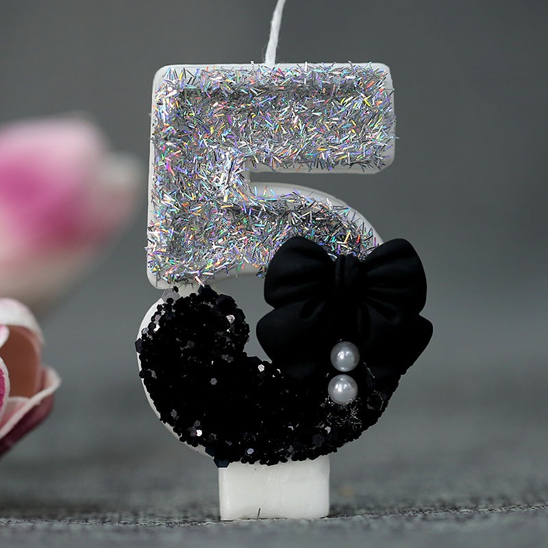 ミッドナイトボウ＆パール 0-9 数字の誕生日キャンドル ケ - Candle Supplies In のレビューと価格
