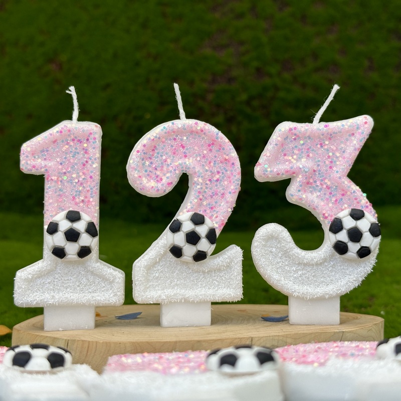 ピンクホワイトスパンコールスポーツフットボールデジタルバース - Candle Supplies In のレビューと価格