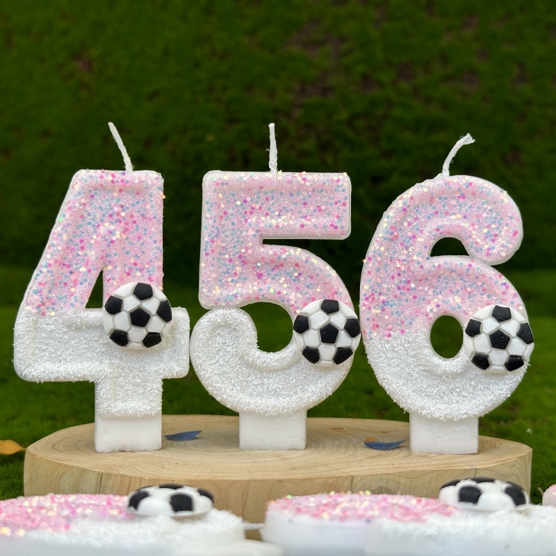 ピンクホワイトスパンコールスポーツフットボールデジタルバース - Candle Supplies In のレビューと価格