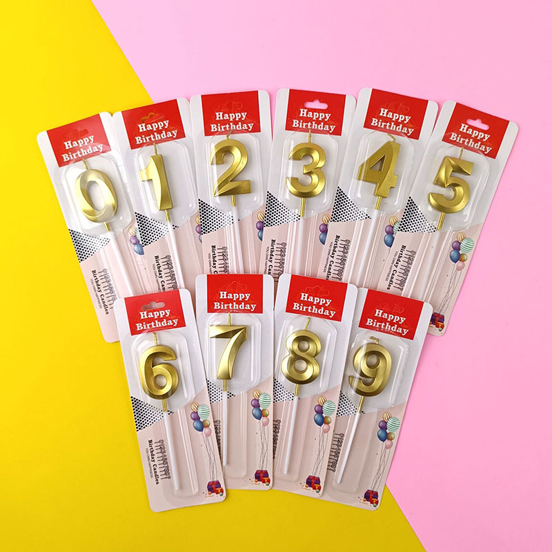 50個/ロット 卸売 金箔数字0-9 甘い誕生日ケーキキャン - Candle Supplies For Sale のレビューと価格